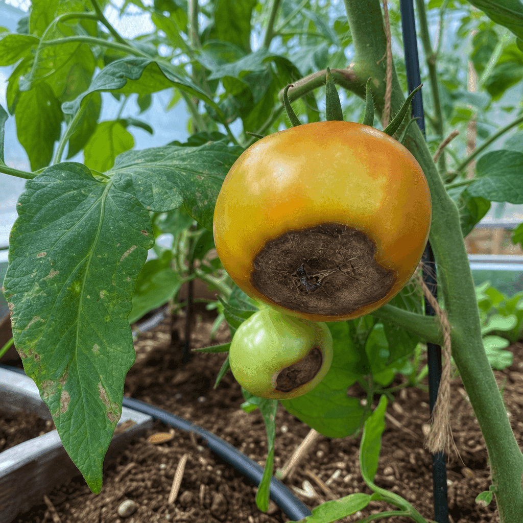 Blossom end rot on tomato plants — most likely causes