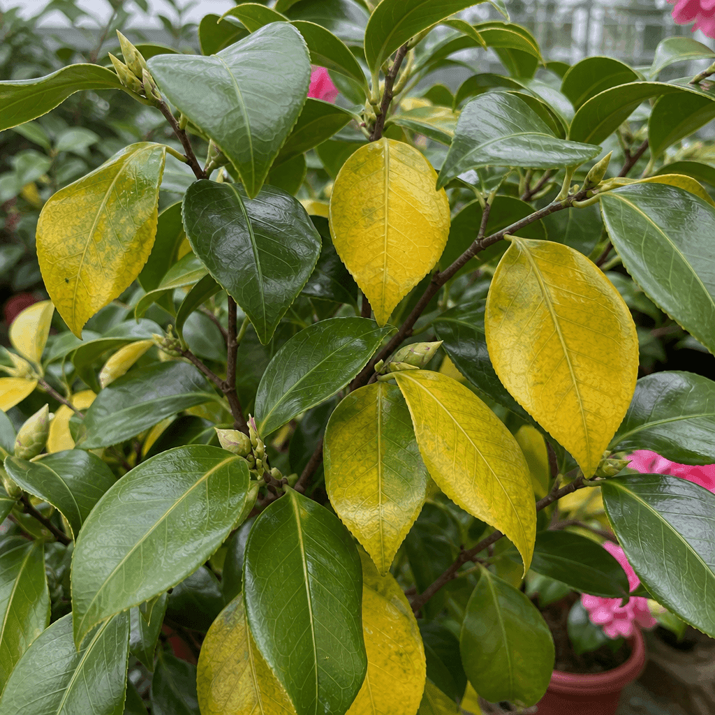 Camellia yellow leaves — UK timing notes