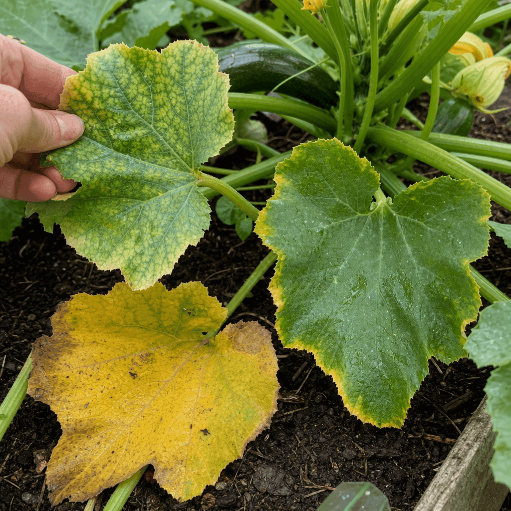Courgette yellow leaves — most likely causes