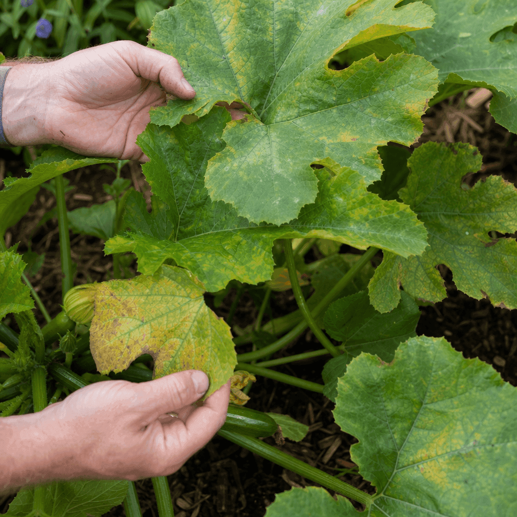 Courgette yellow leaves — overview