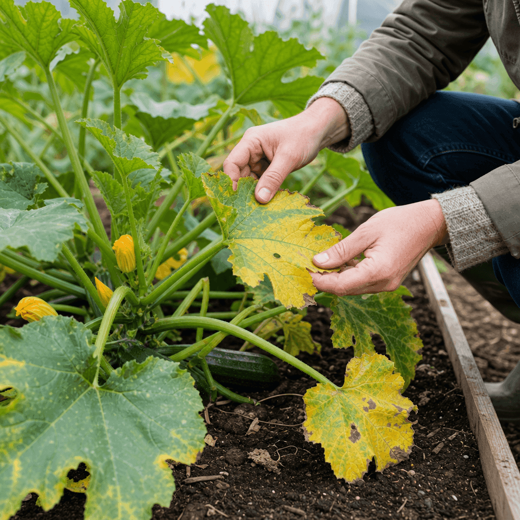 Courgette yellow leaves — quick diagnosis chart