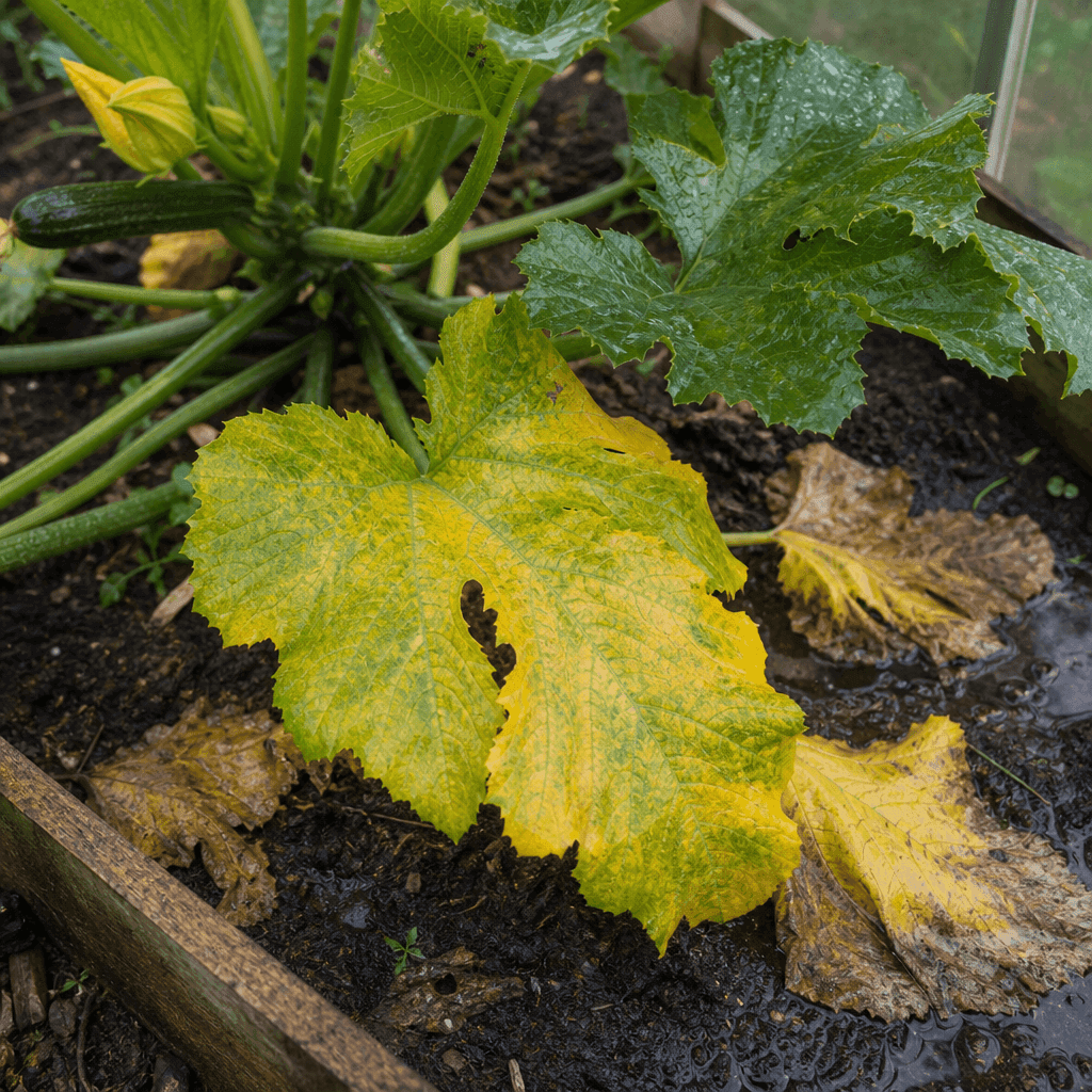 Courgette yellow leaves — what not to do
