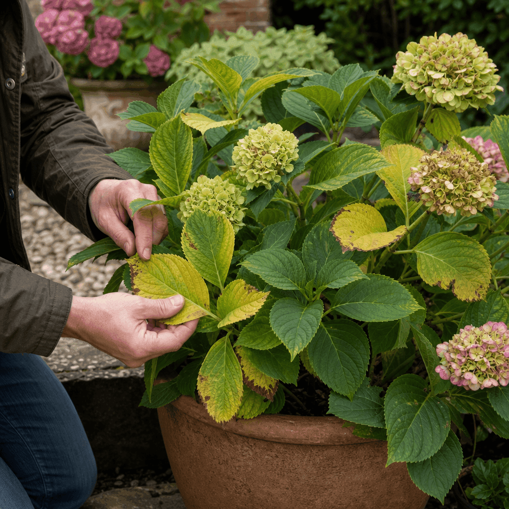 Hydrangea yellow leaves — quick diagnosis chart