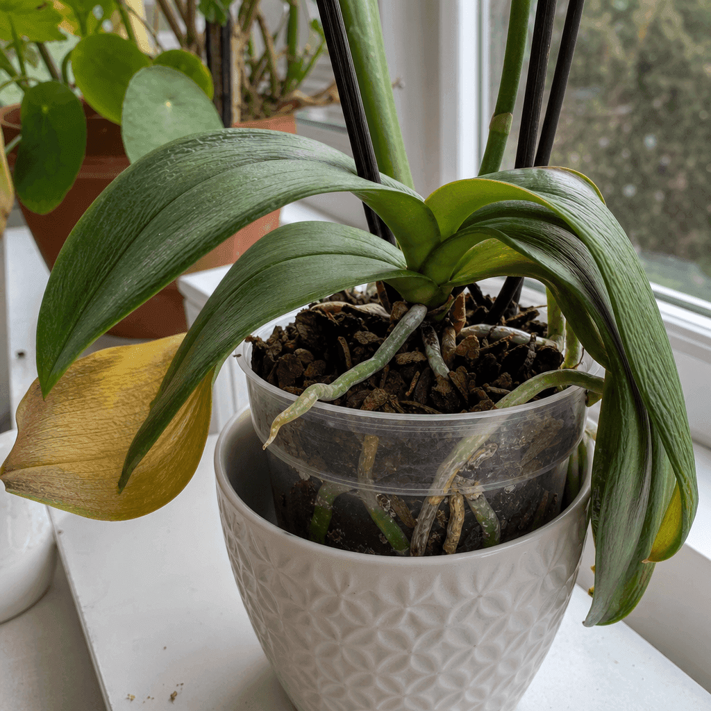 Orchid leaves drooping — most likely causes