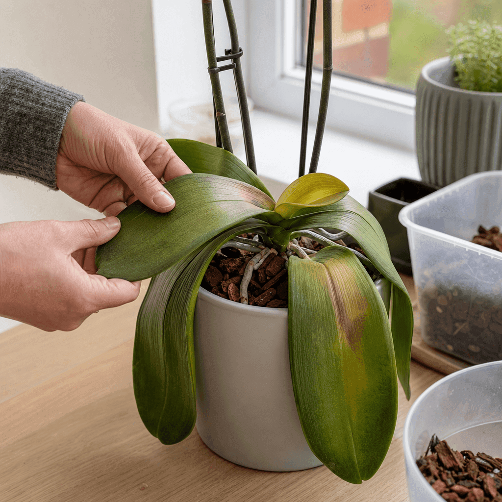 Orchid leaves drooping — overview