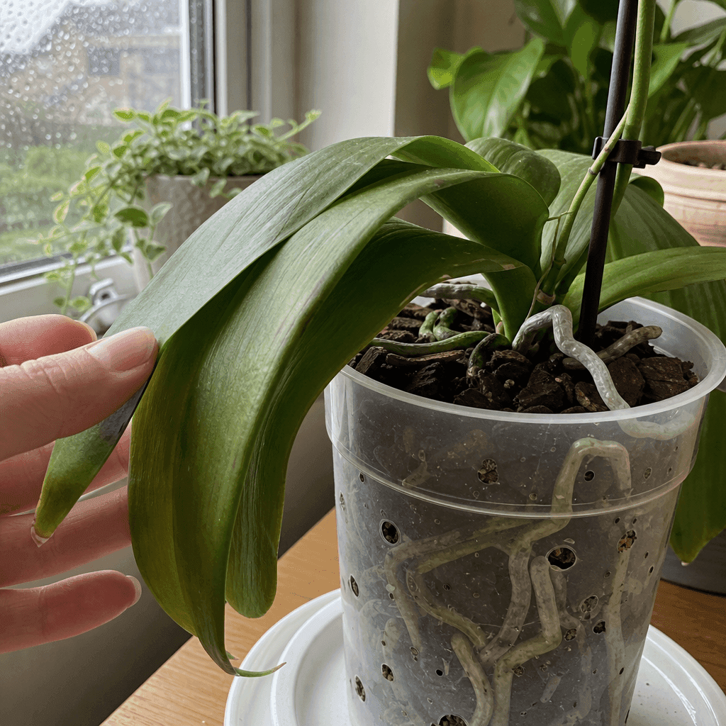 Orchid leaves drooping — UK timing notes