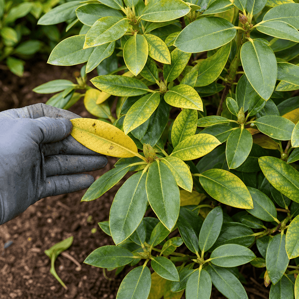 Rhododendron yellow leaves — most likely causes
