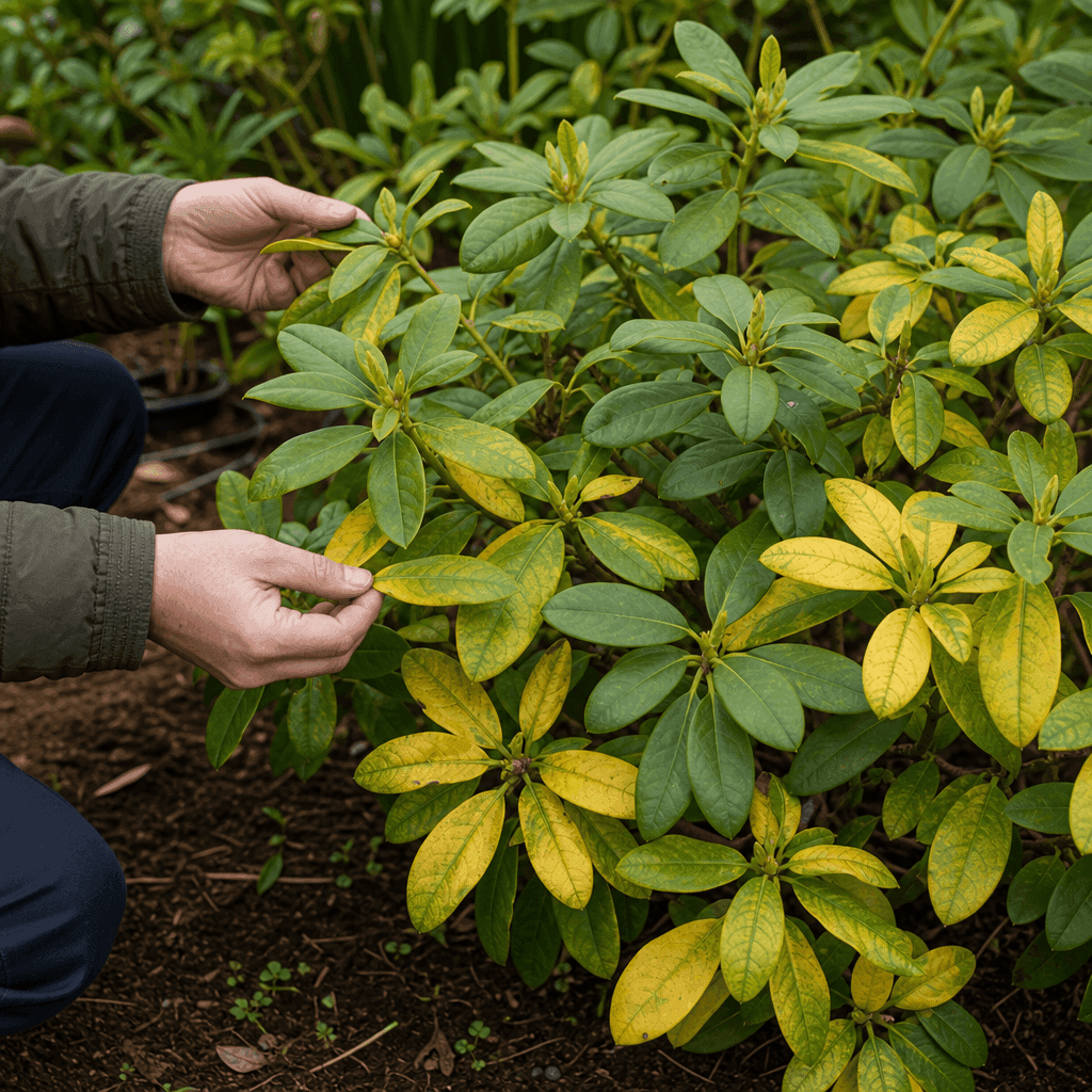 Rhododendron yellow leaves — quick diagnosis chart
