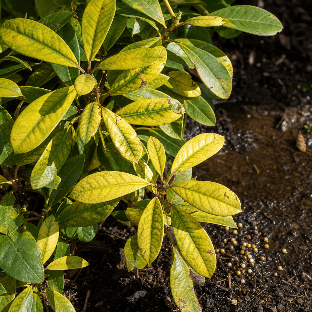 Rhododendron yellow leaves — what not to do