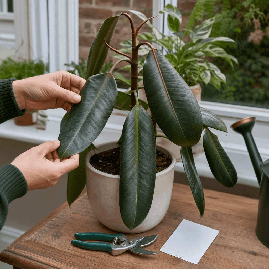 Rubber plant leaves drooping — decision path