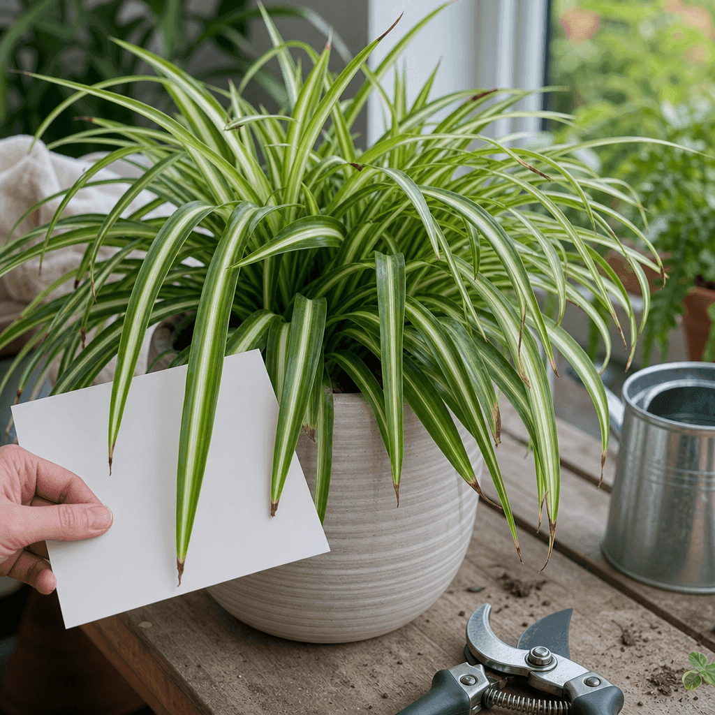 Spider plant brown tips — decision path