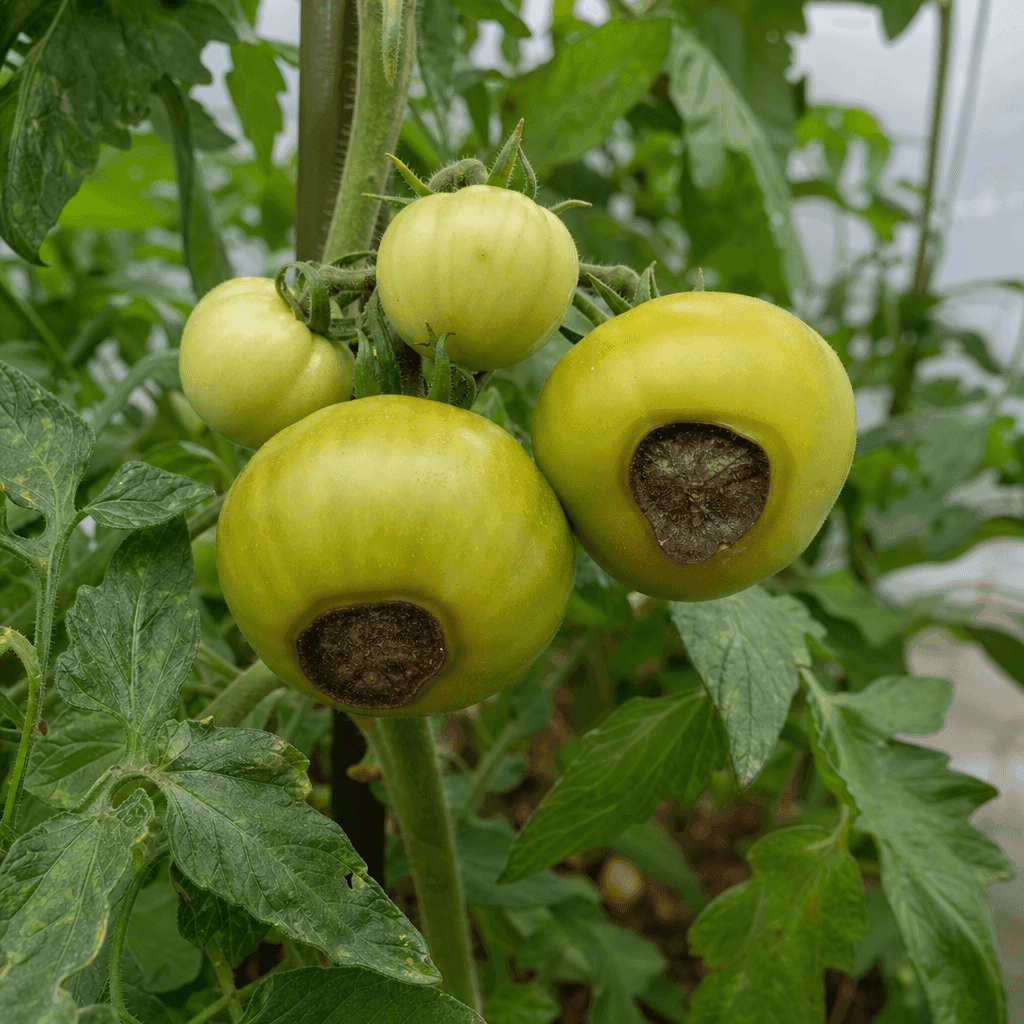 Tomato black spots: Blossom end rot on tomato fruit