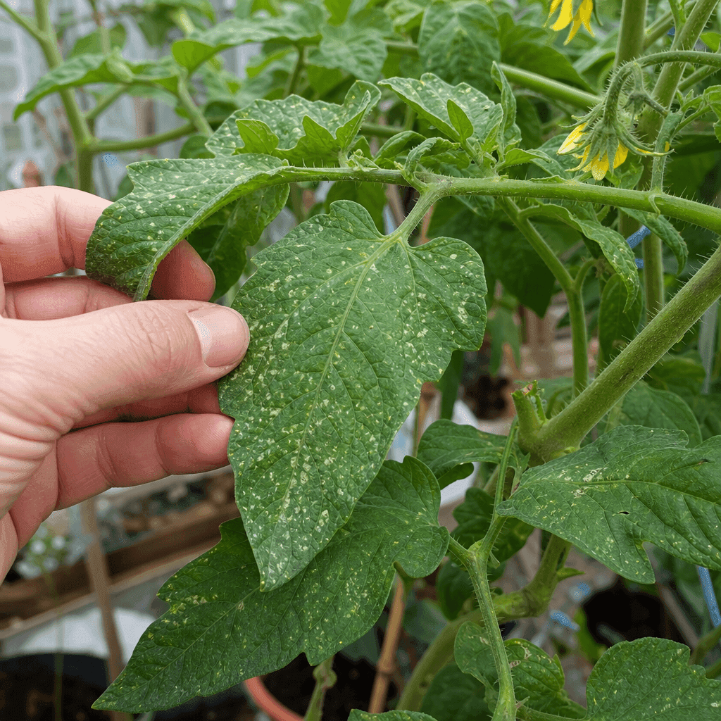 Tomato plant white spots on leaves — what to do now
