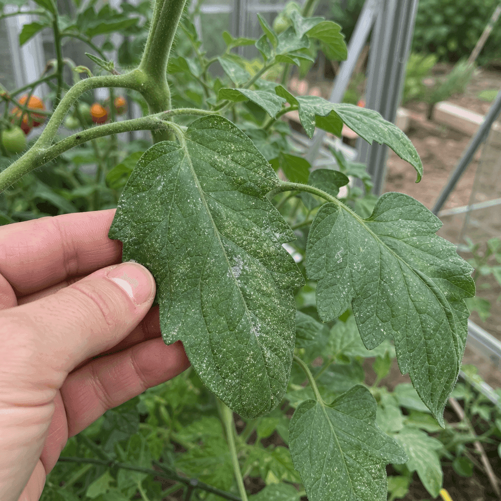 Tomato plant white spots on leaves — most likely causes