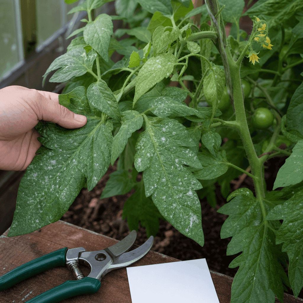 Tomato plant white spots on leaves — decision path