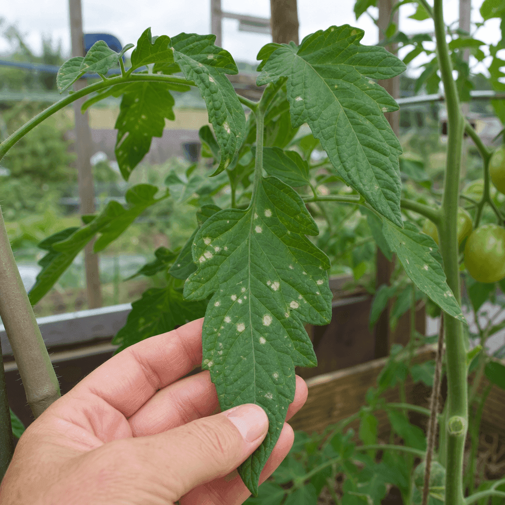 Tomato plant white spots on leaves — quick diagnosis chart