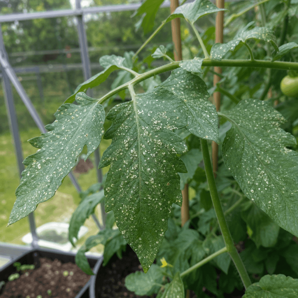 Tomato plant white spots on leaves — UK timing notes