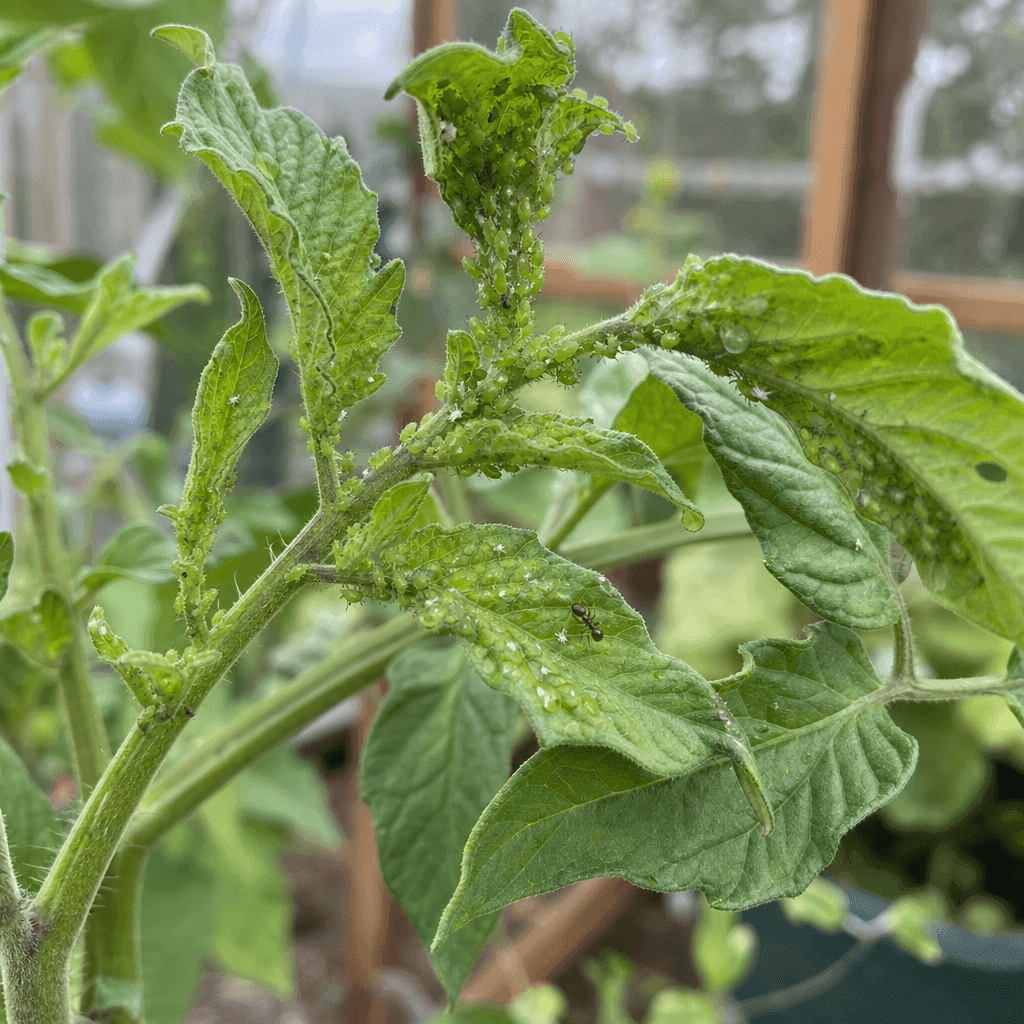 Aphids on tomato plants — most likely causes