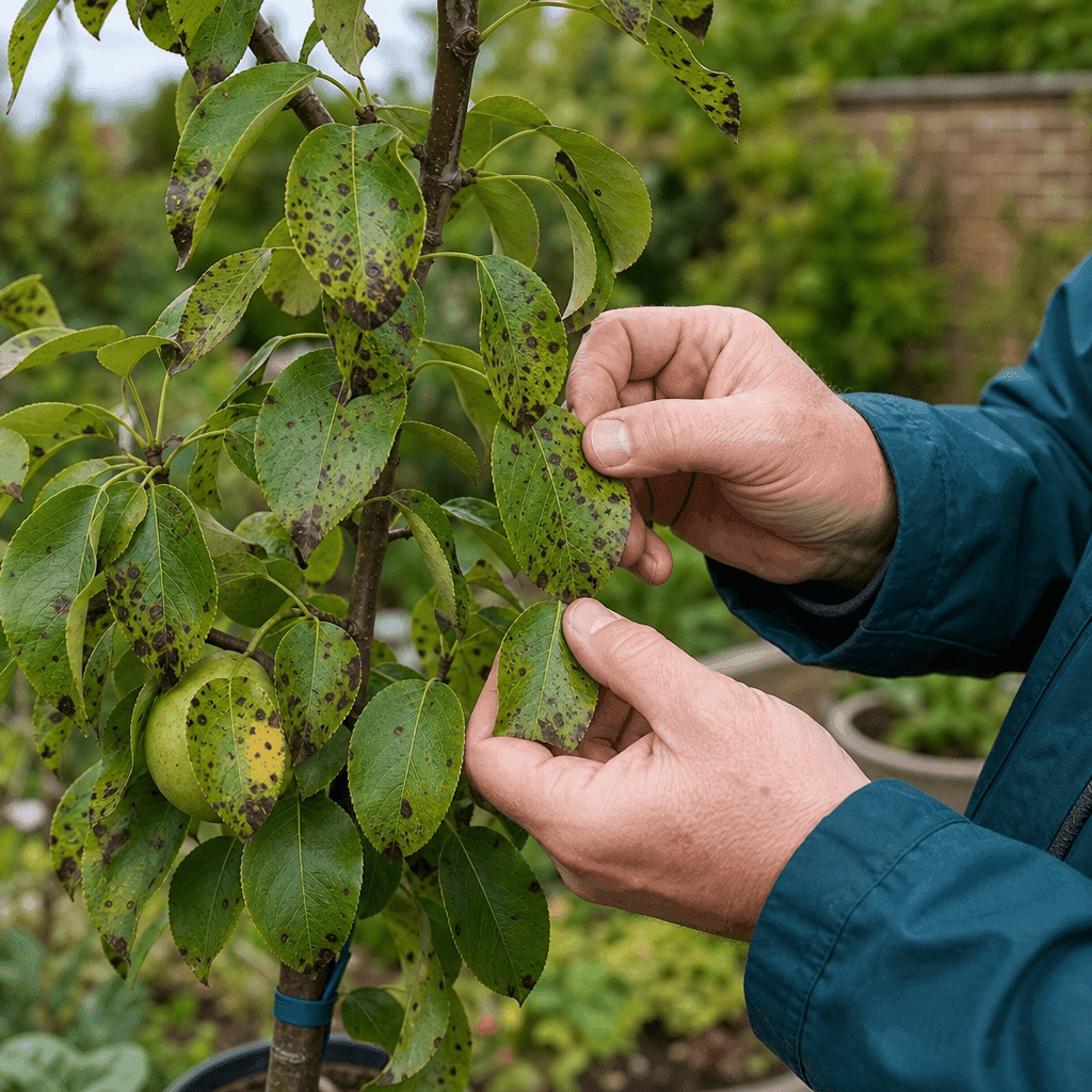Black spots on pear tree leaves — quick diagnosis chart