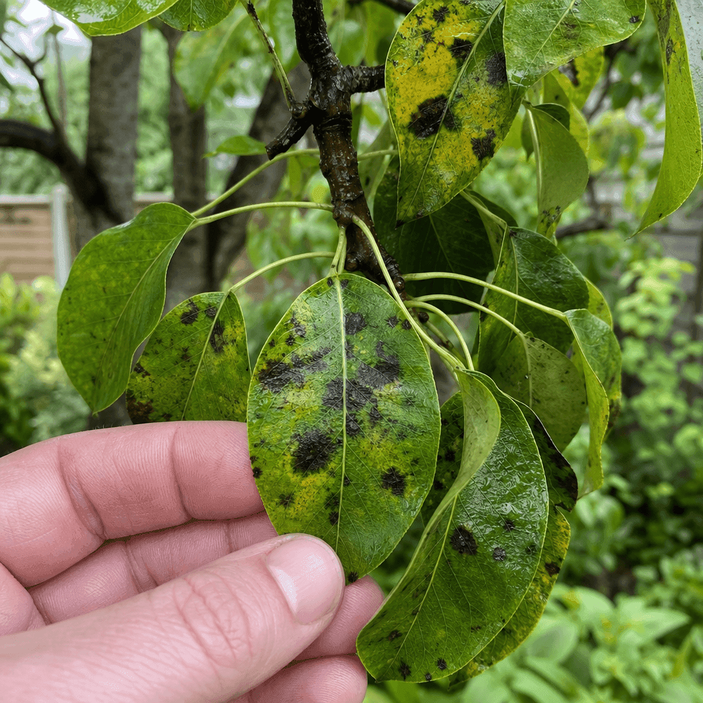 Black spots on pear tree leaves — what not to do