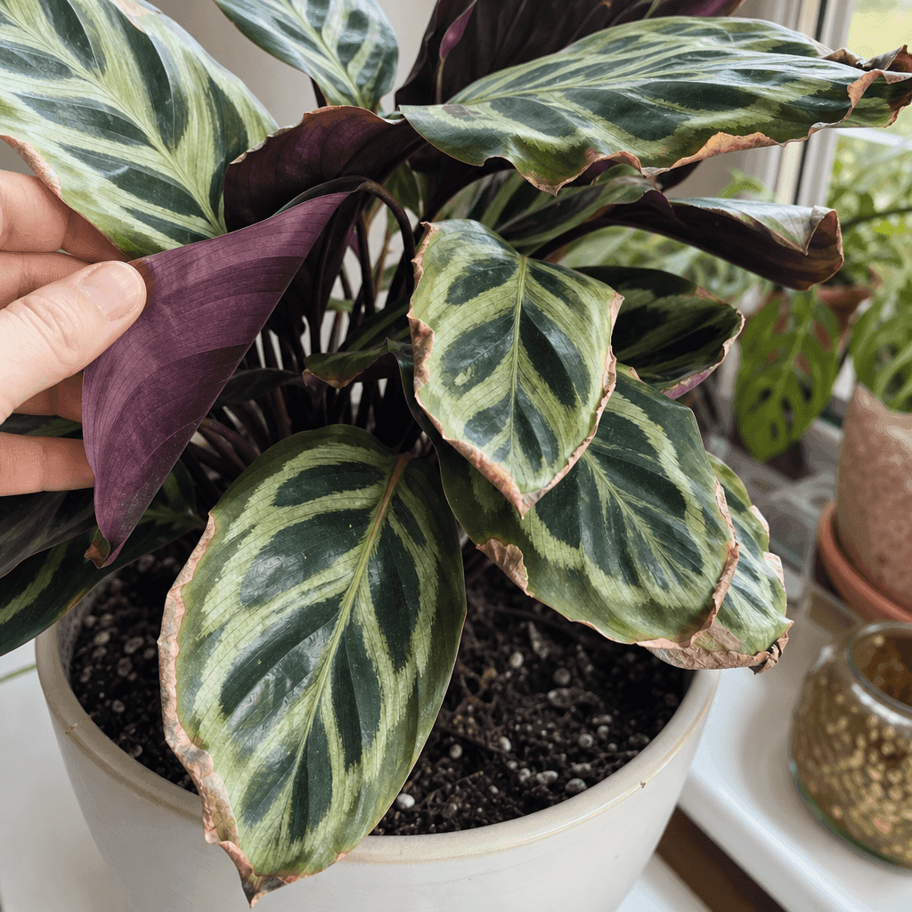 Calathea plant leaves curling — most likely causes