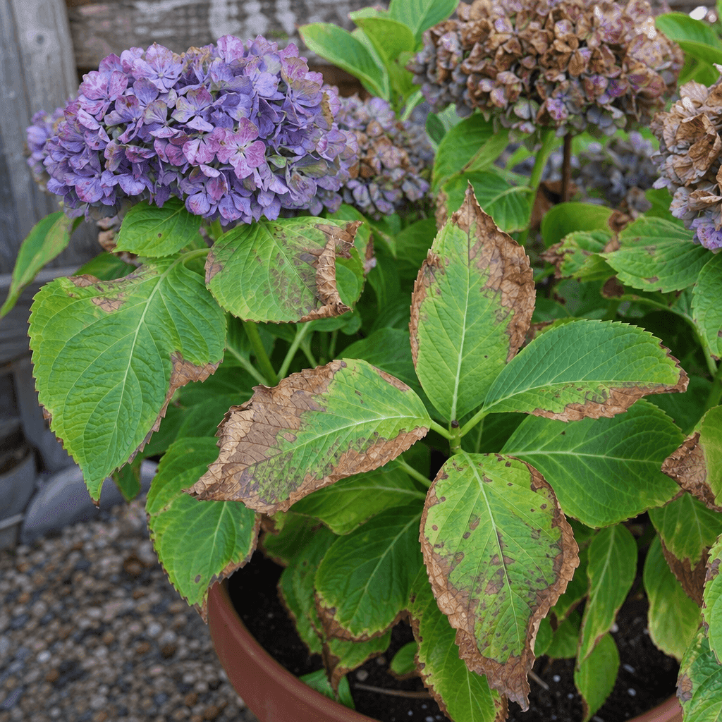 Hydrangea leaves brown — what to do now
