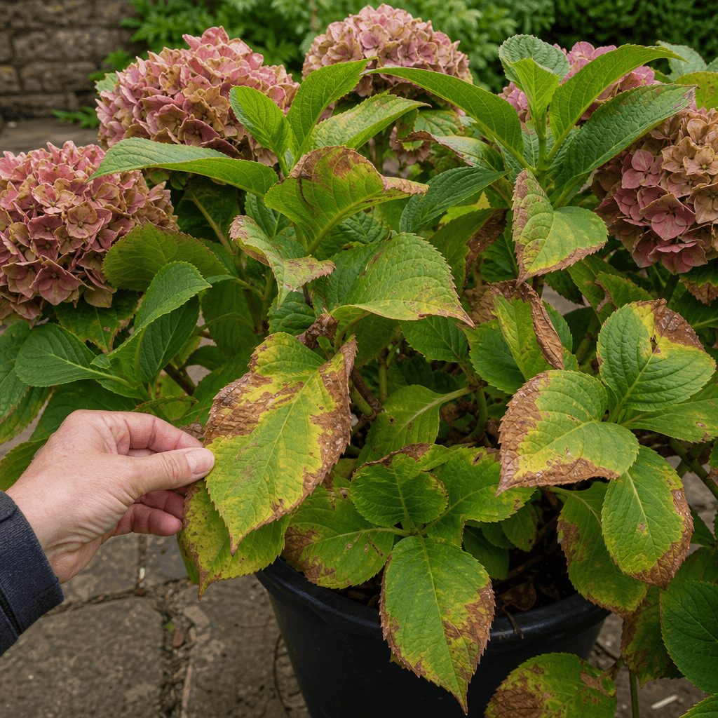 Hydrangea leaves brown — overview