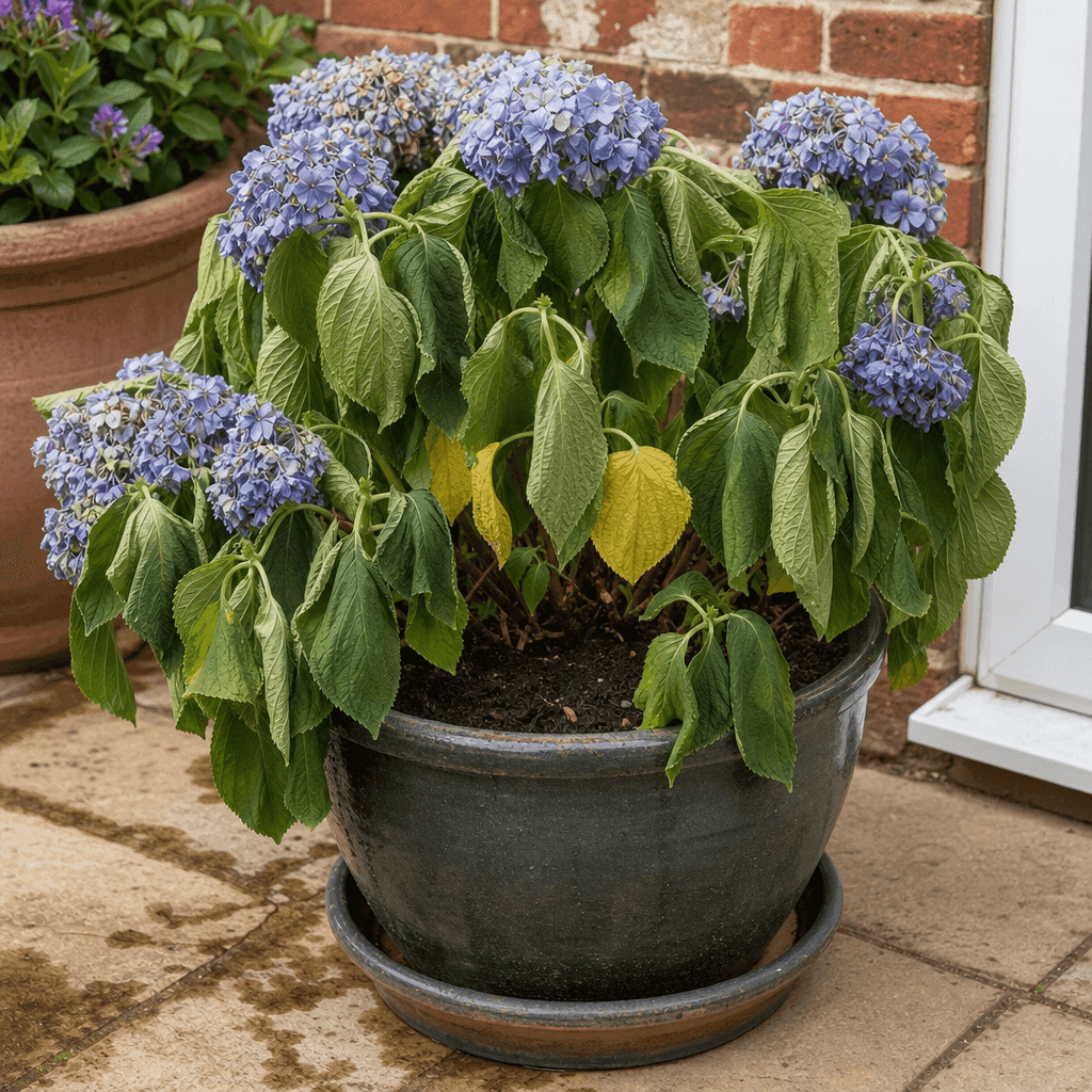 Hydrangea plant wilting: Heat stress and temporary afternoon drooping