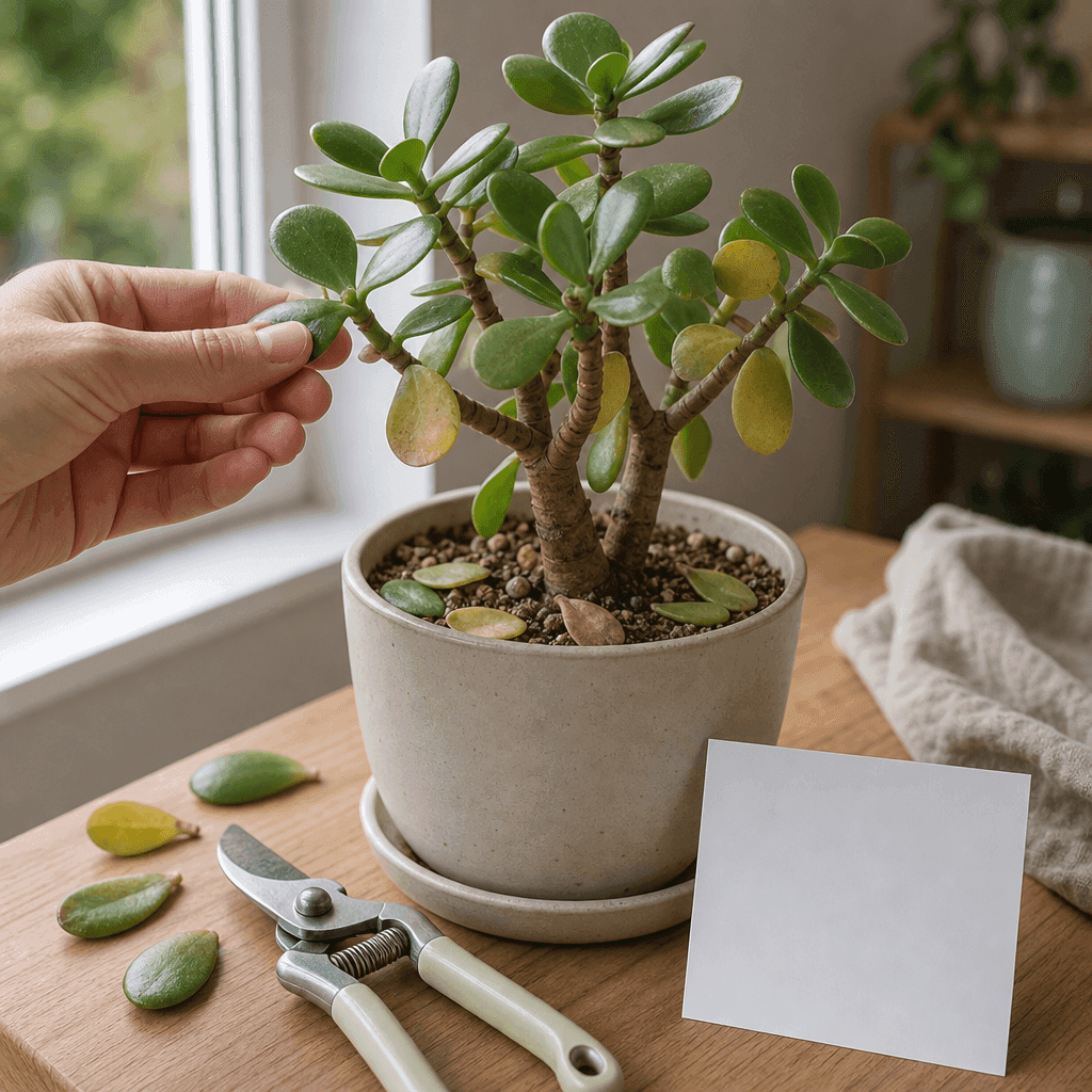 Jade plant dropping leaves — decision path