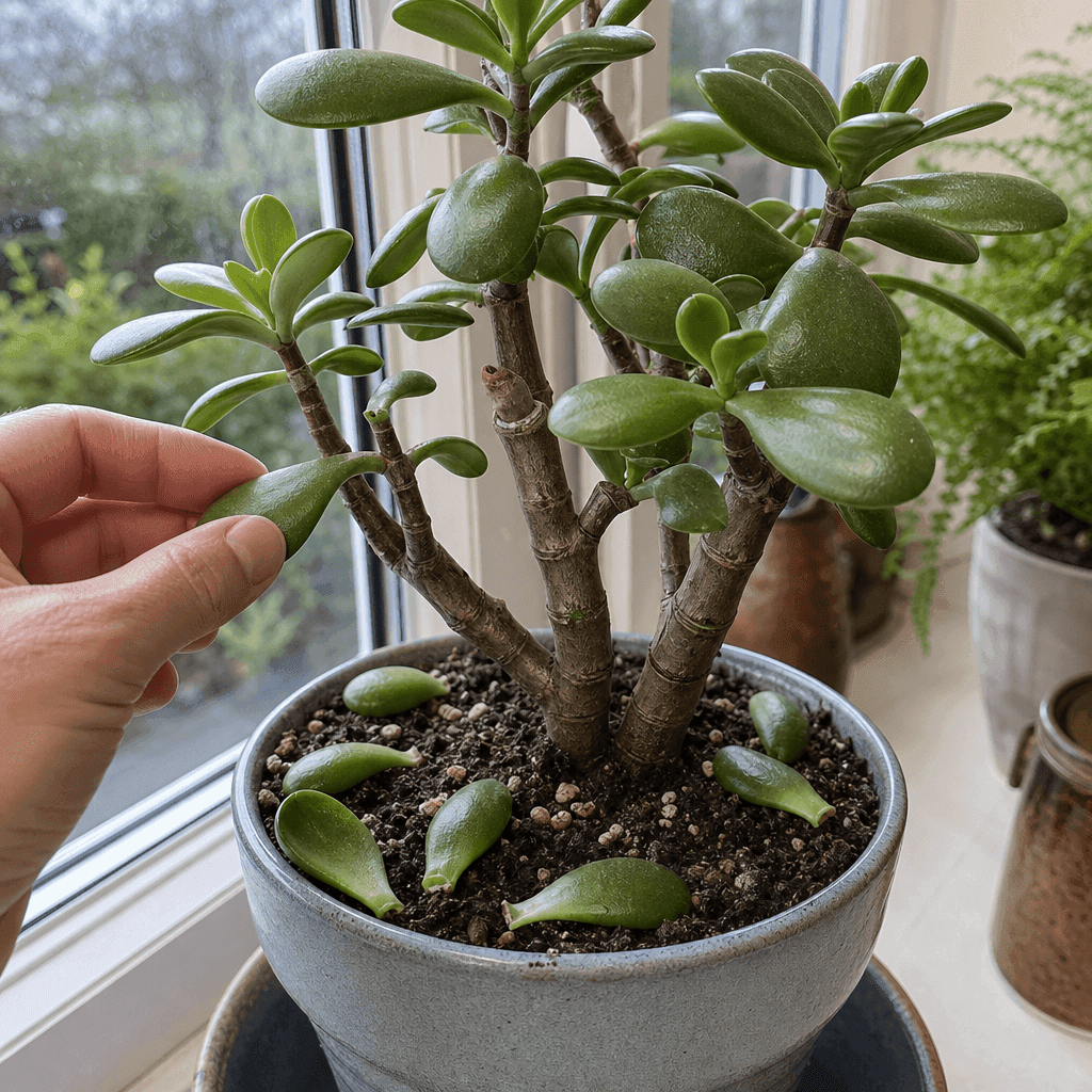 Jade plant dropping leaves — UK timing notes