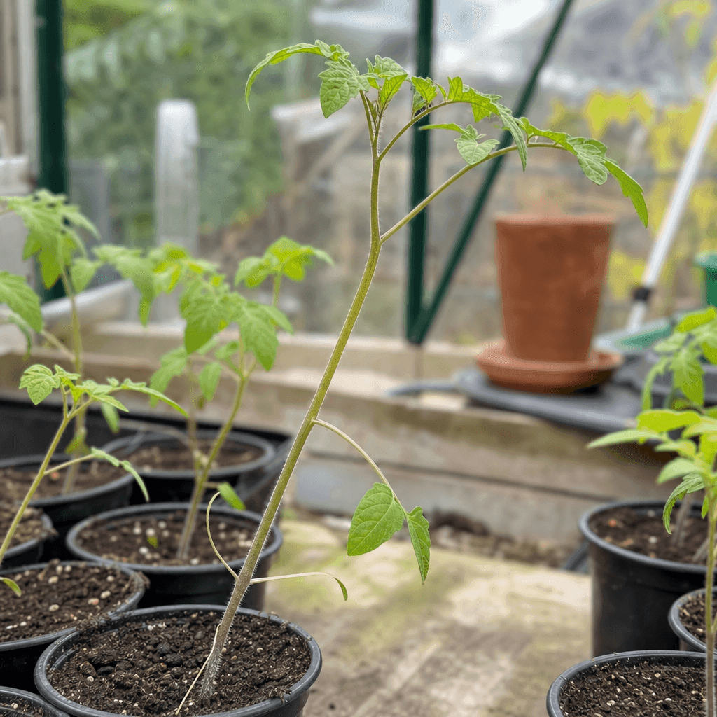 Leggy tomato seedlings — UK timing notes