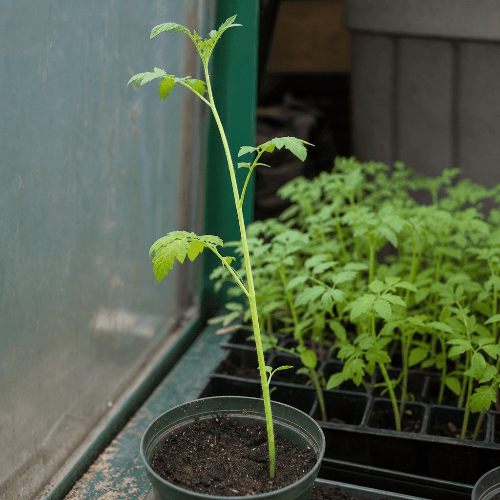 Leggy tomato seedlings — what not to do