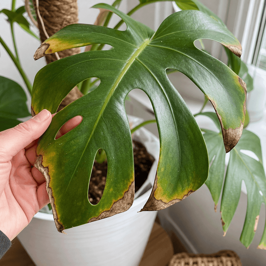 Monstera Yellow Leaves With Brown Edges — most likely causes