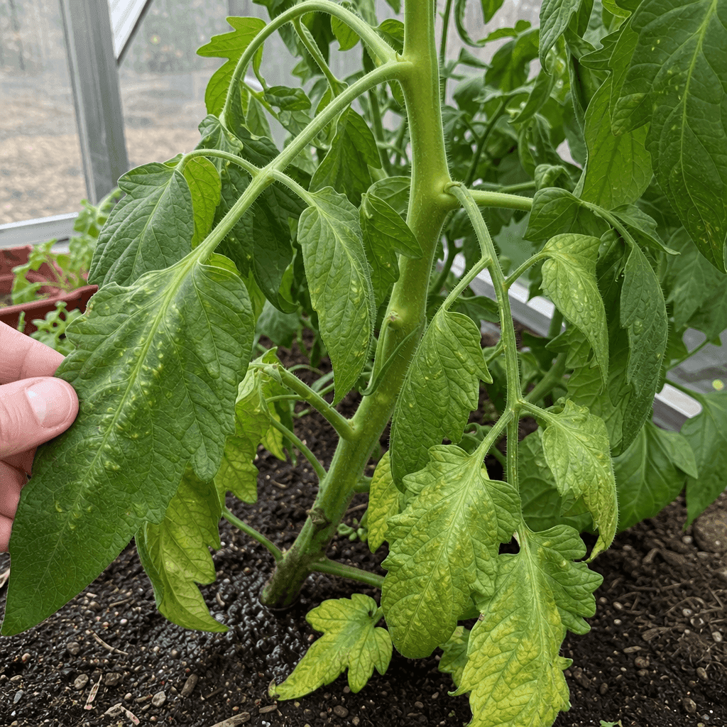 Overwatered tomato plant — most likely causes