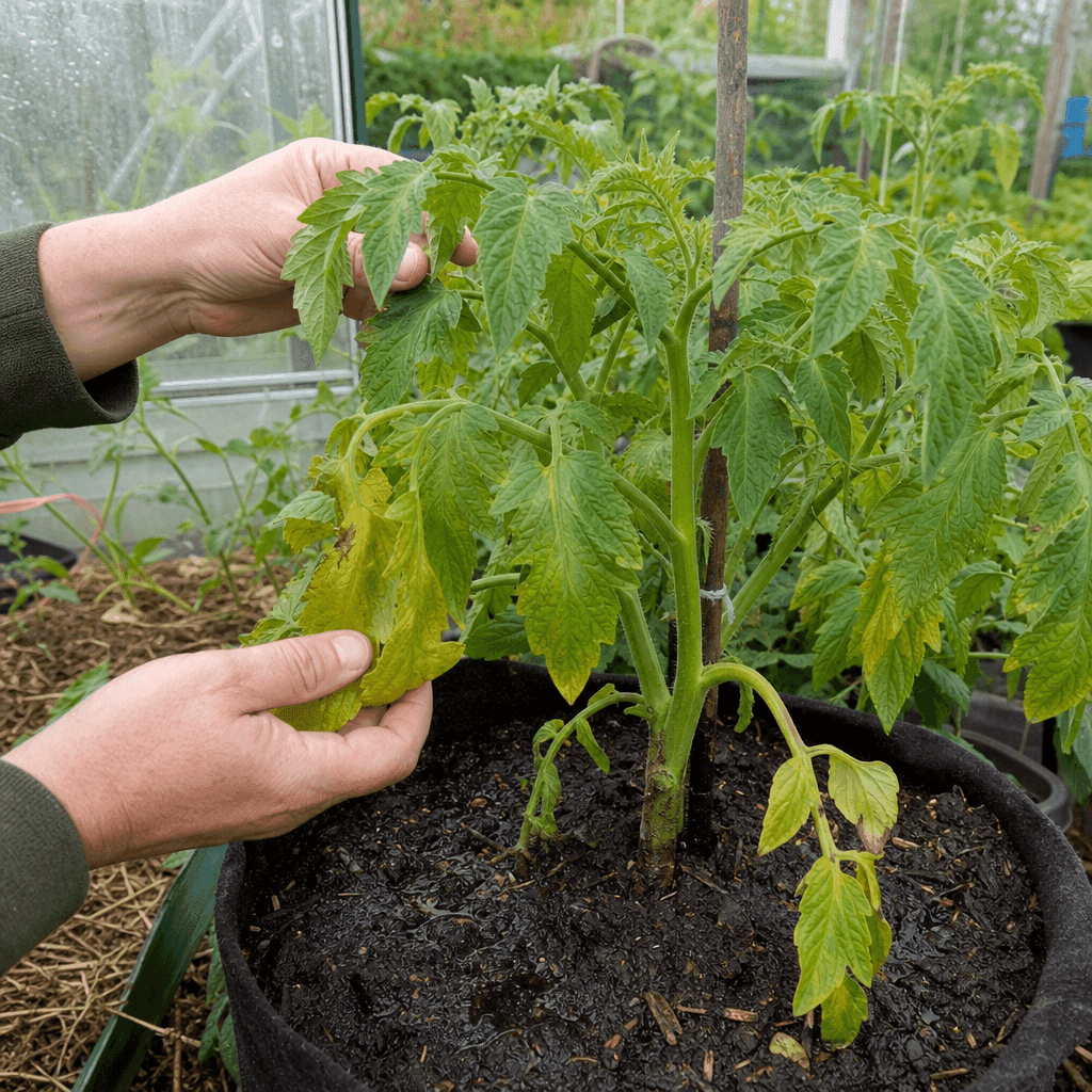 Overwatered tomato plant — overview