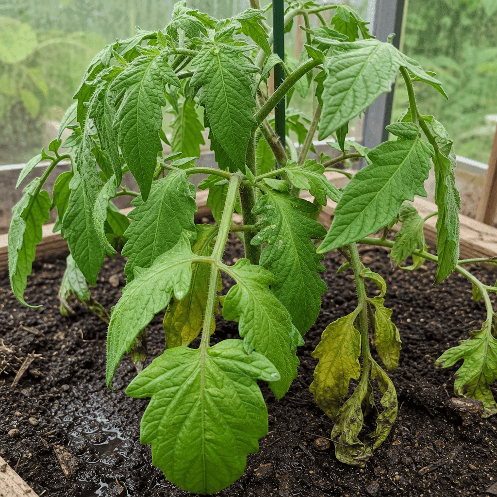 Overwatered tomato plant — what not to do