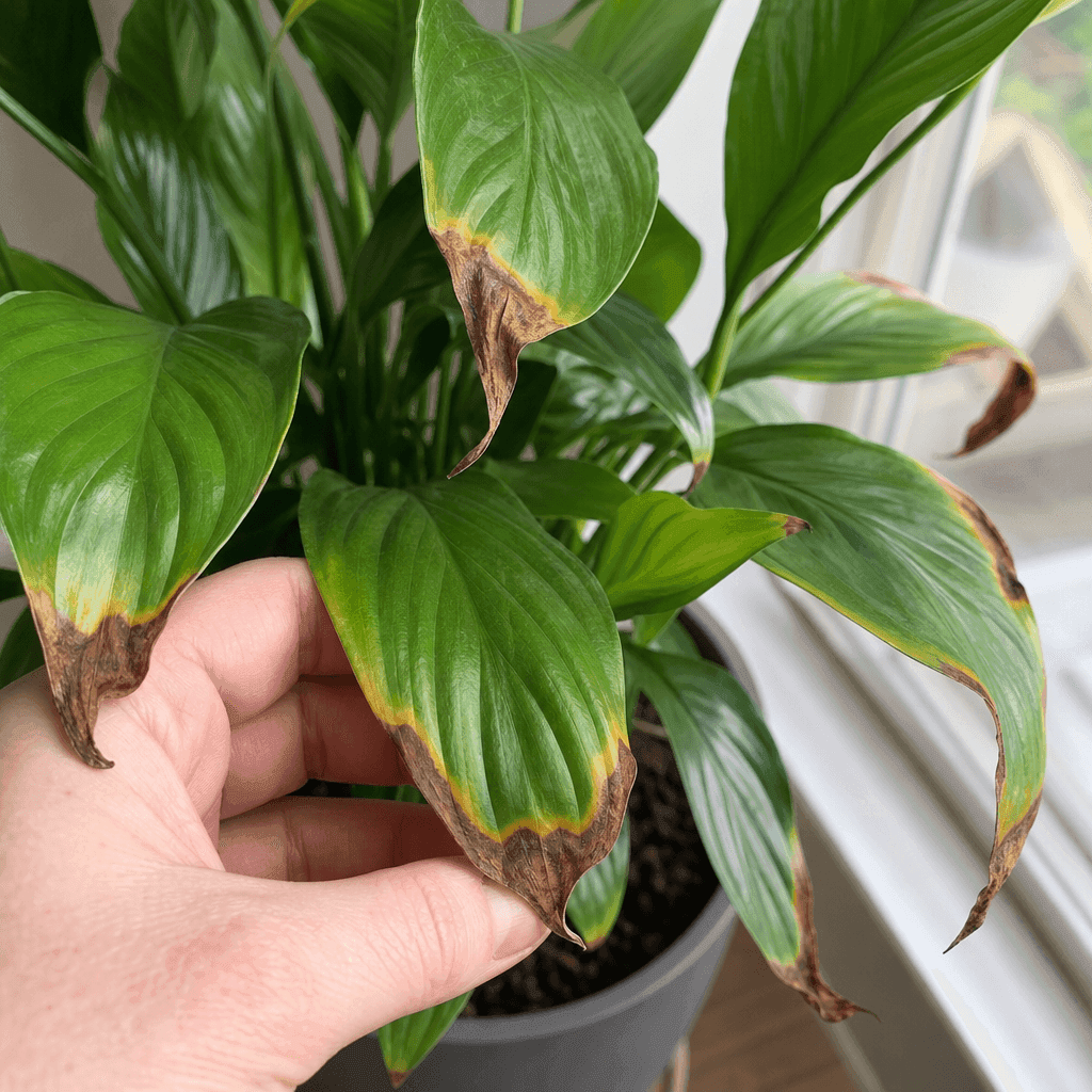 Peace lily brown leaves — what to do now