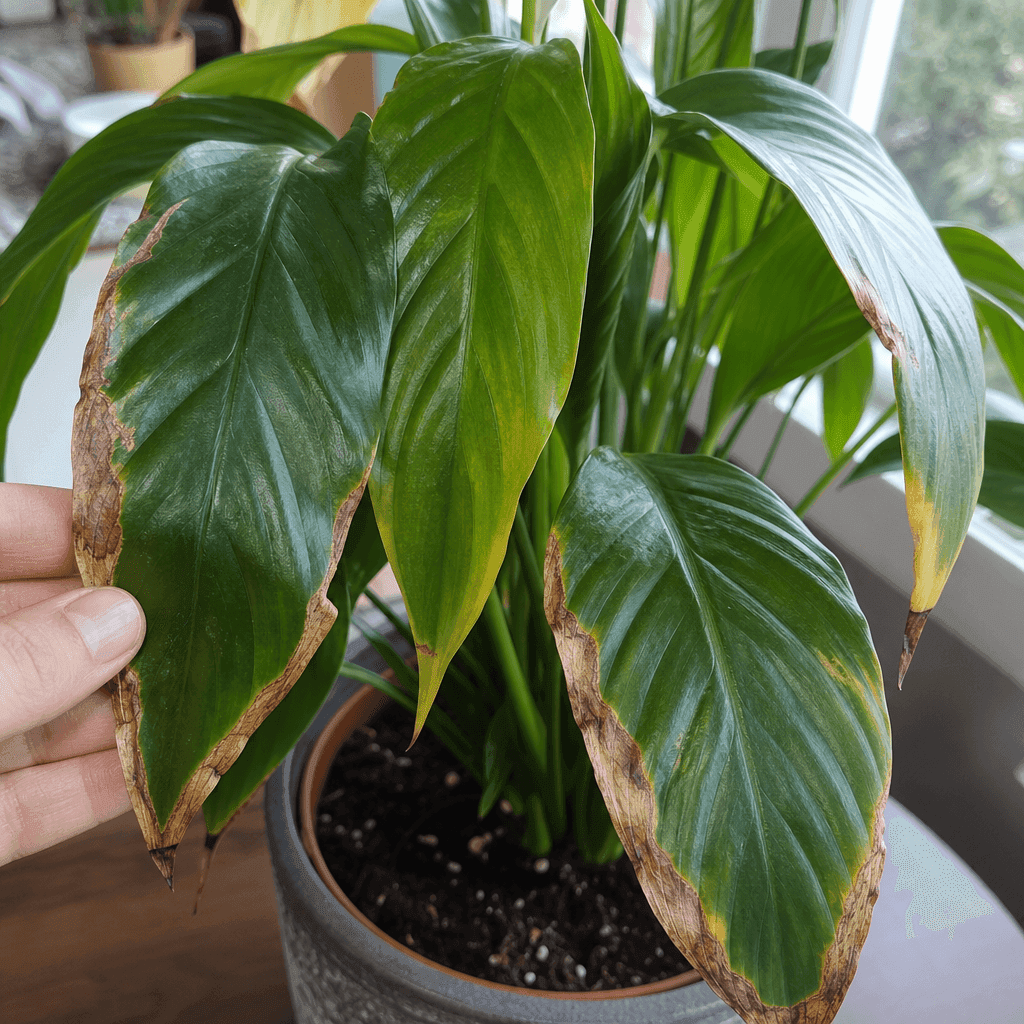 Peace lily brown leaves — most likely causes