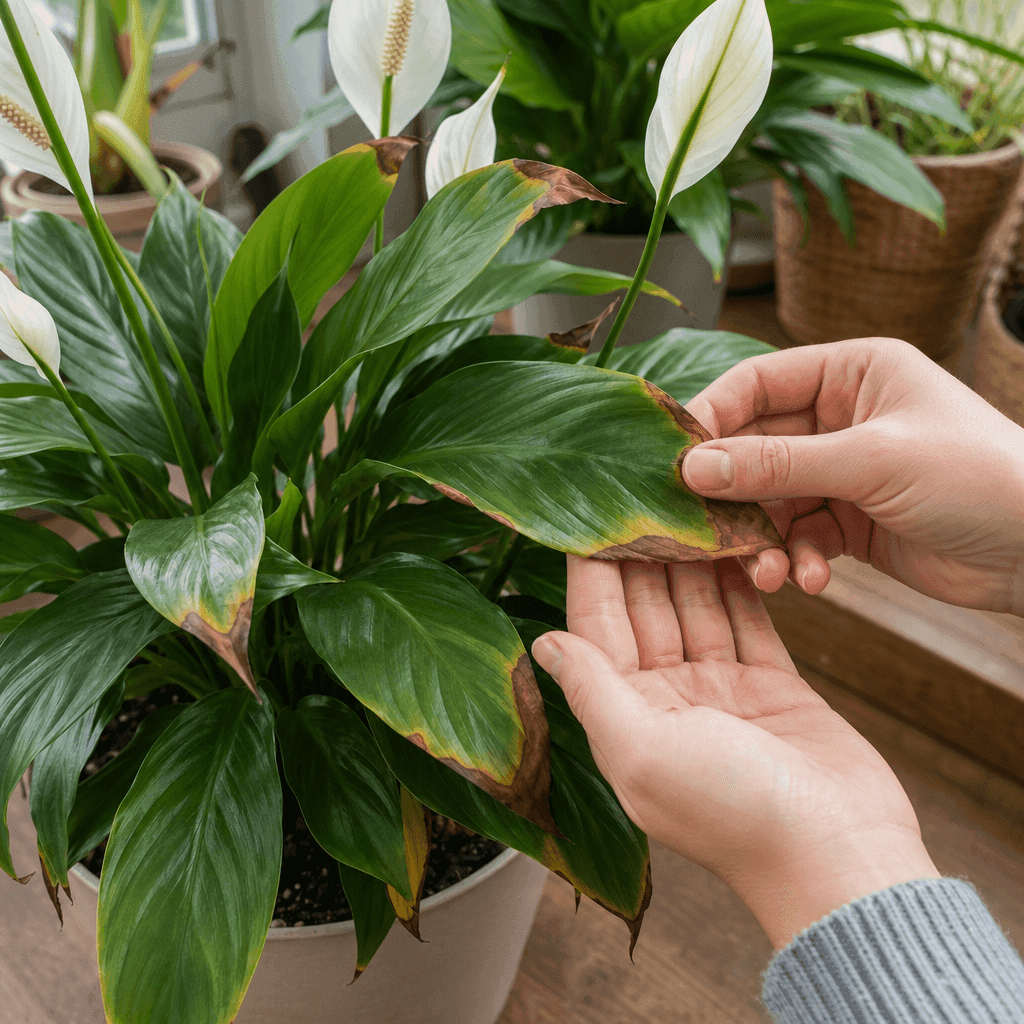 Peace lily brown leaves — quick diagnosis chart