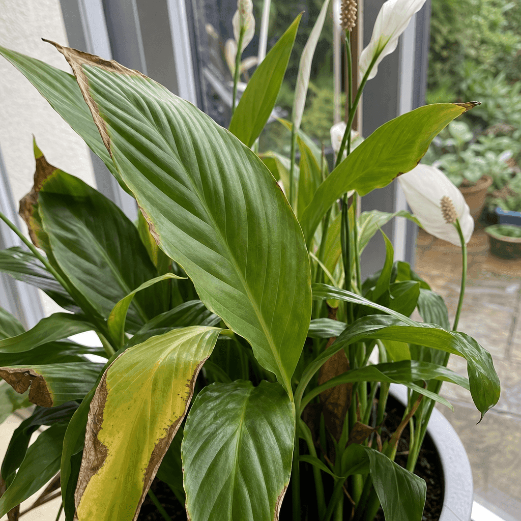 Peace lily brown leaves — UK timing notes