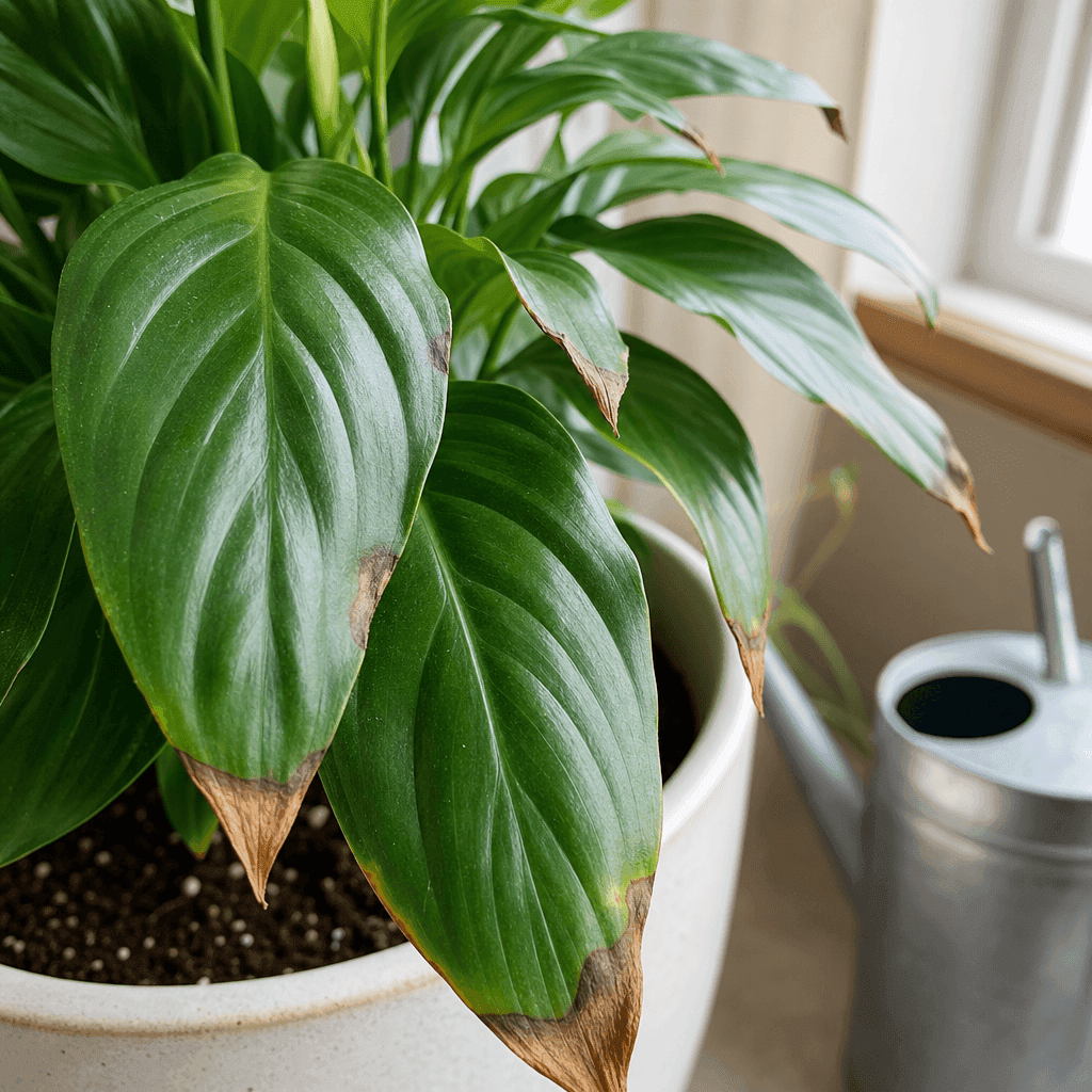 Peace lily brown tips — most likely causes