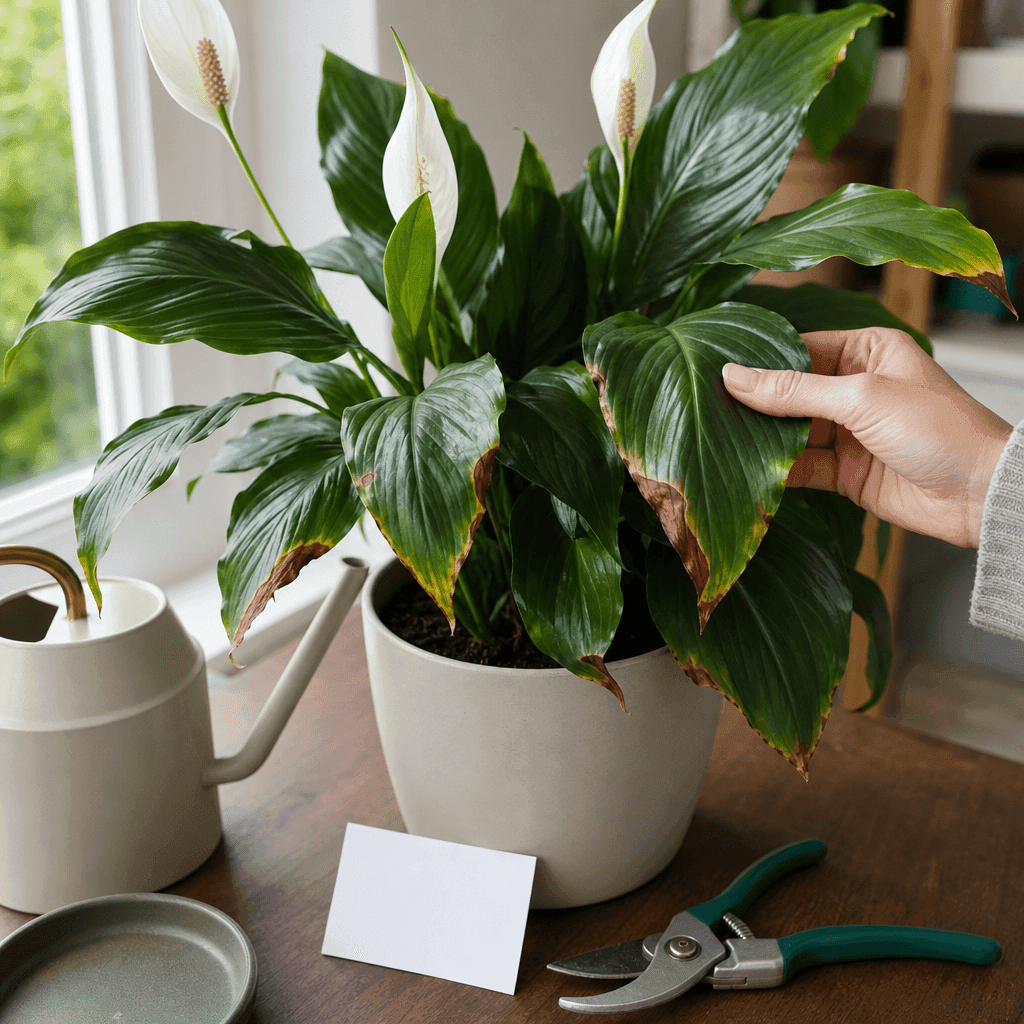 Peace lily brown tips — decision path