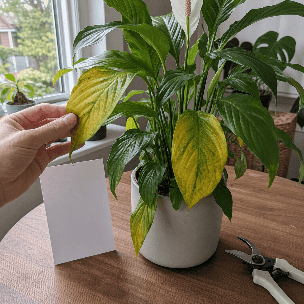 Peace lily yellow leaves — decision path