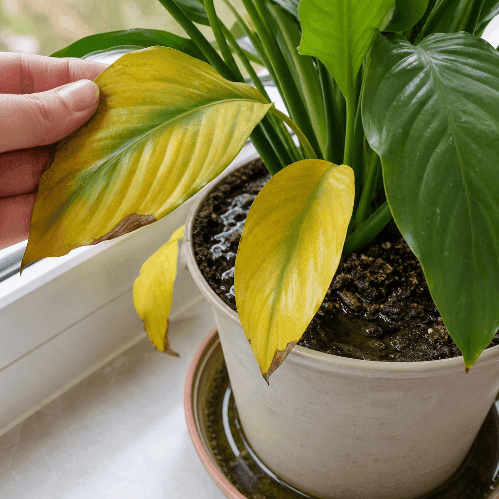 Peace lily yellow leaves — what not to do
