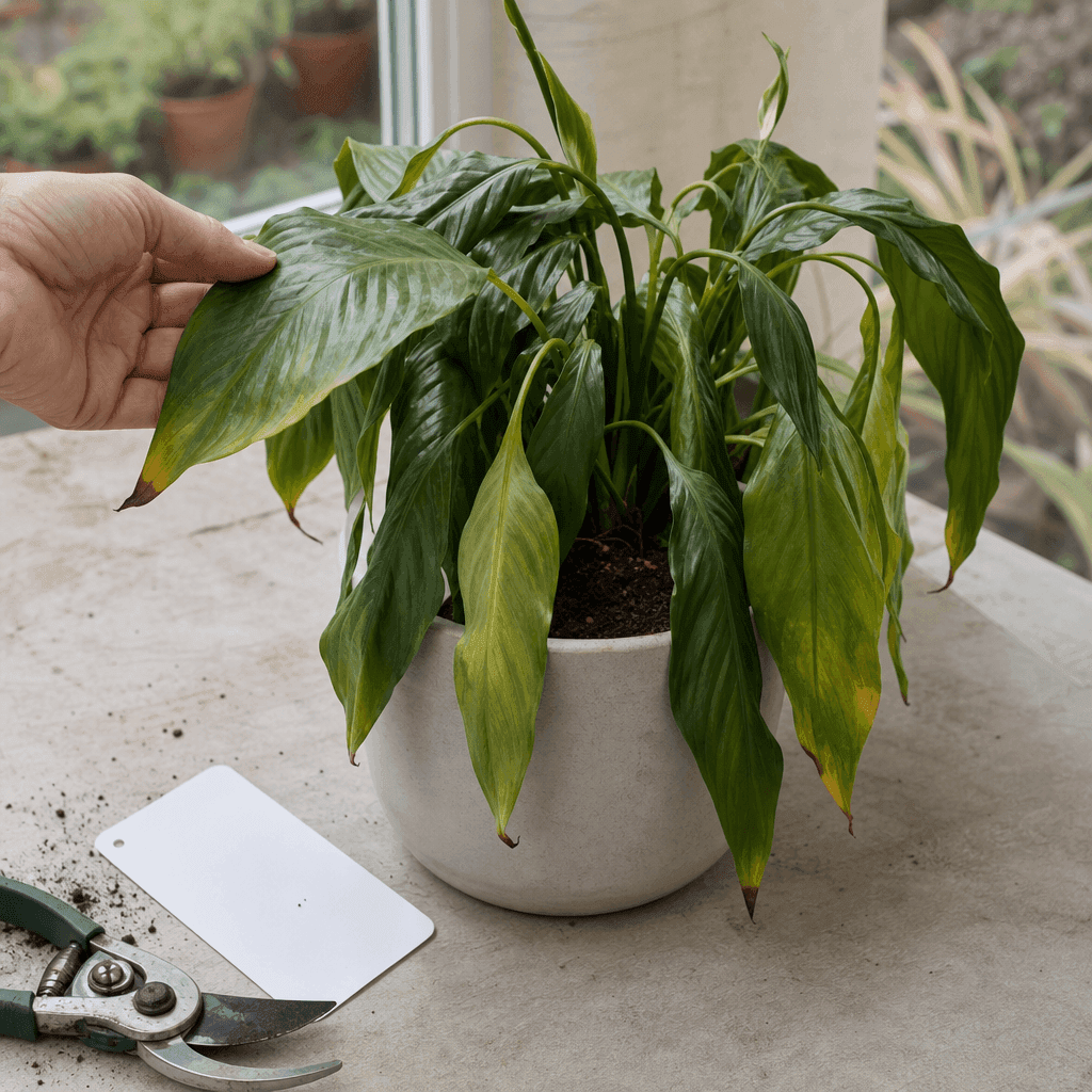 Peace lily wilting — decision path