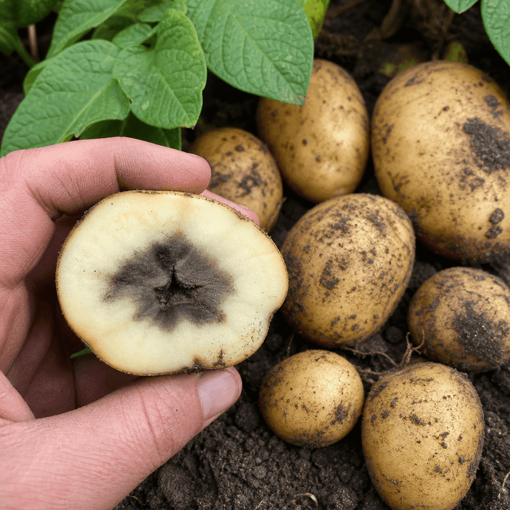 Potato black spots: Blackheart inside potatoes