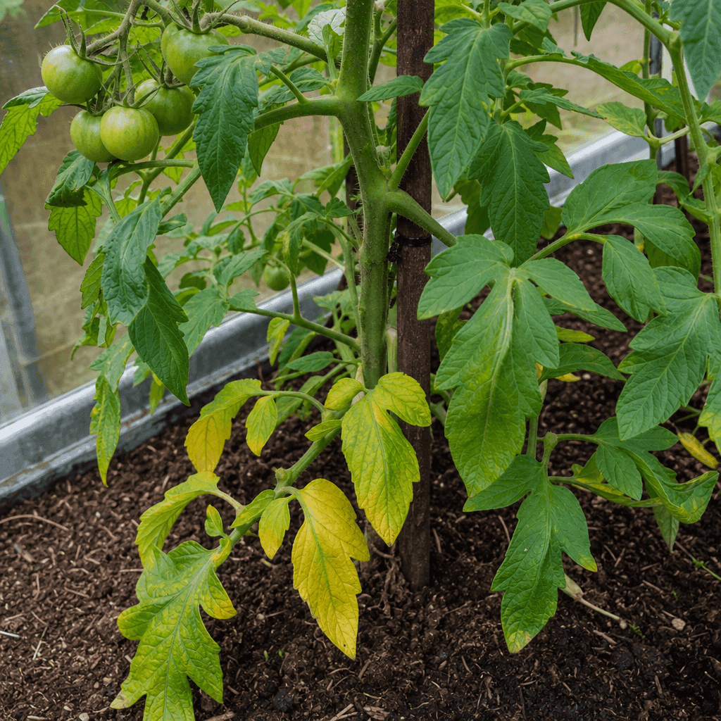 Yellow leaves on tomato plants: Natural ageing of lower tomato leaves