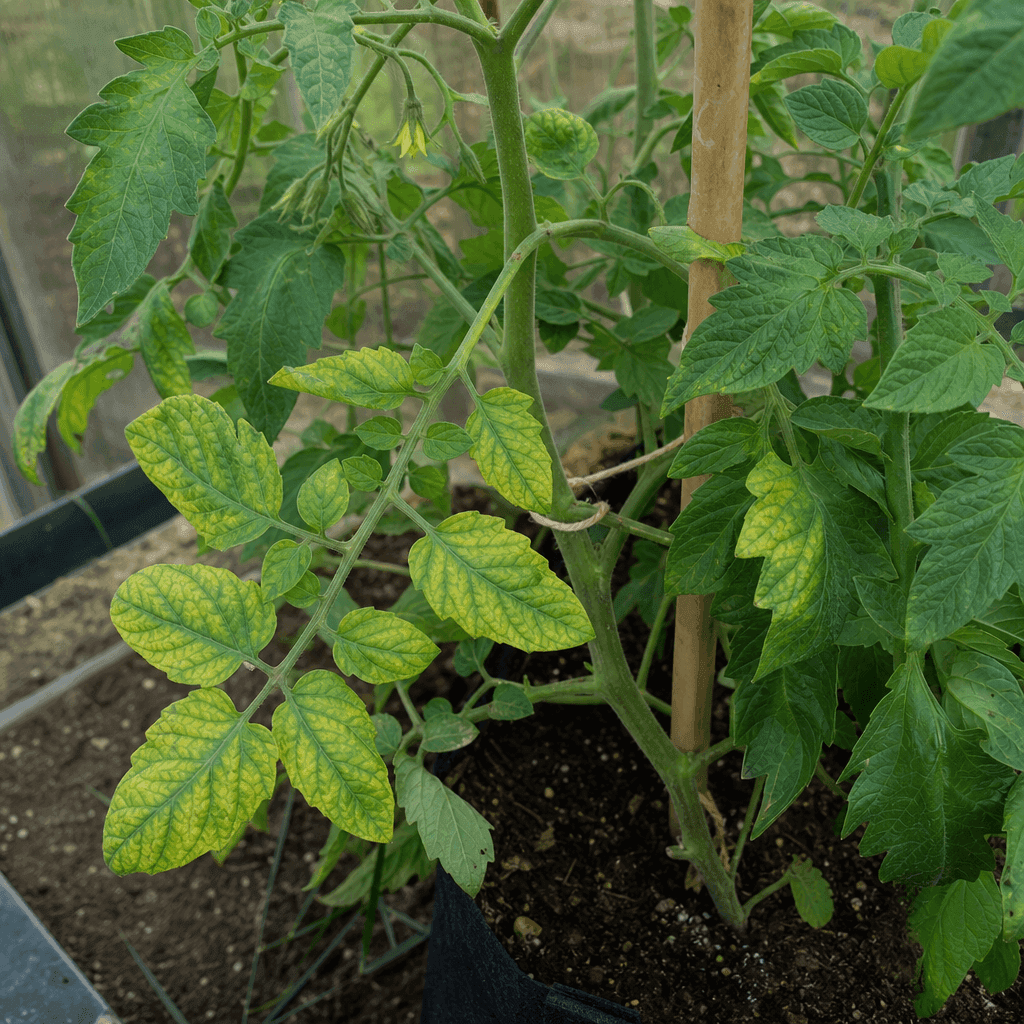 Yellow leaves on tomato plants: Magnesium or iron-related yellowing