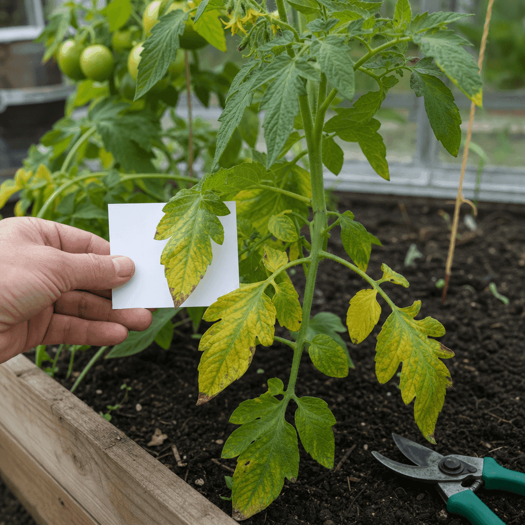 Yellow leaves on tomato plants — decision path
