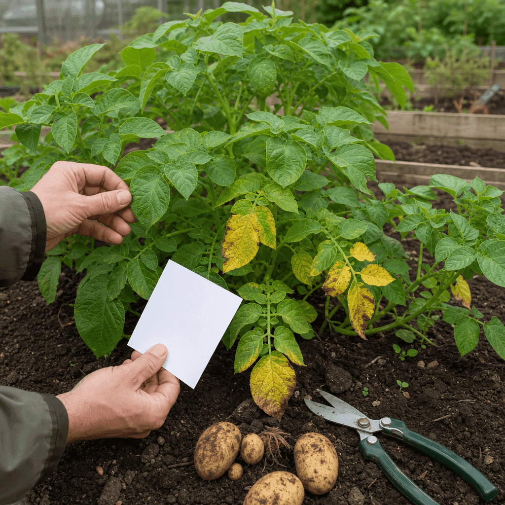 Yellow leaves on potato plants — decision path